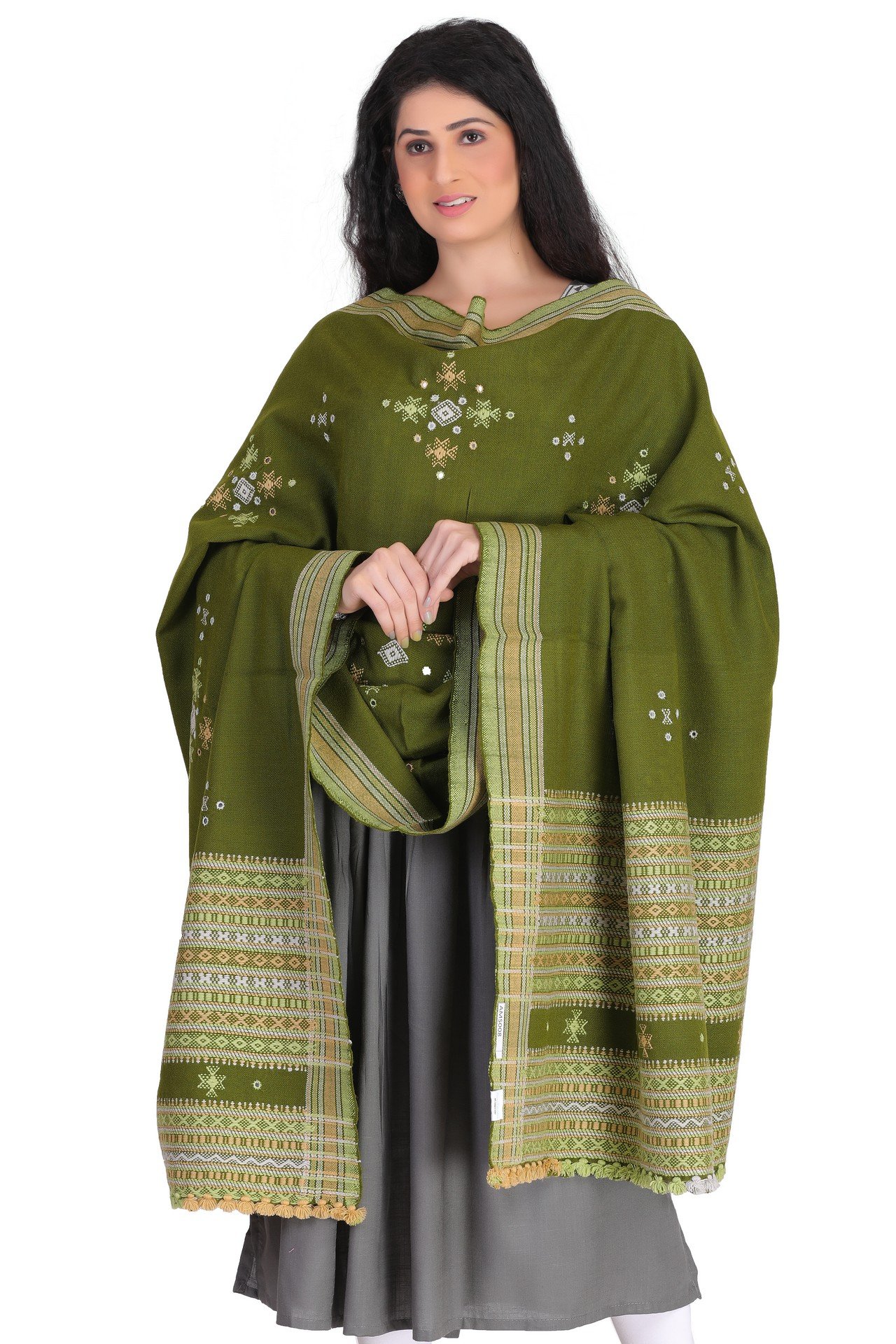 Acrylic Mirror Shawl Green AMAS008