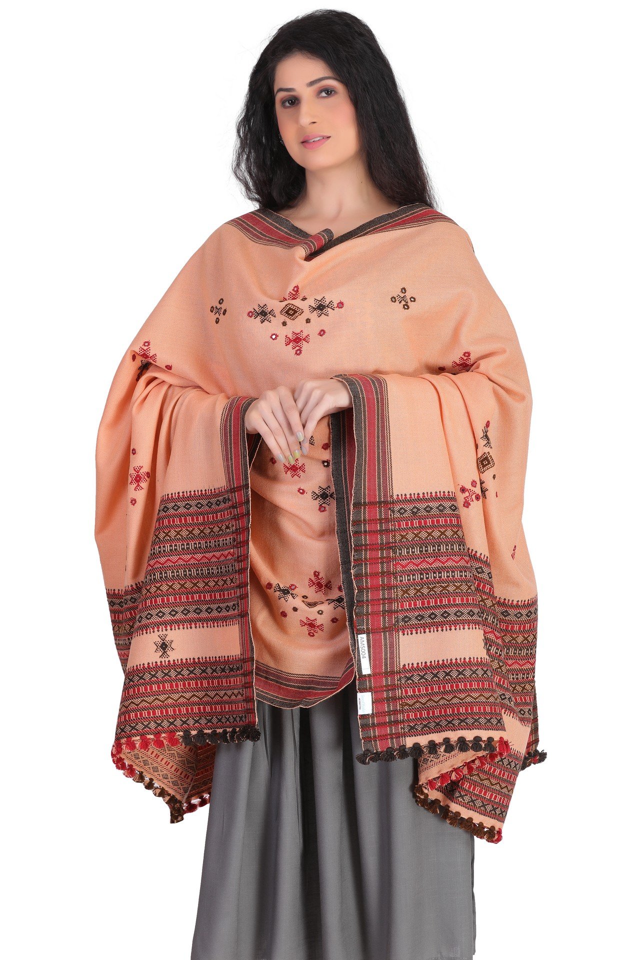 Acrylic Mirror Shawl Peach AMAS004