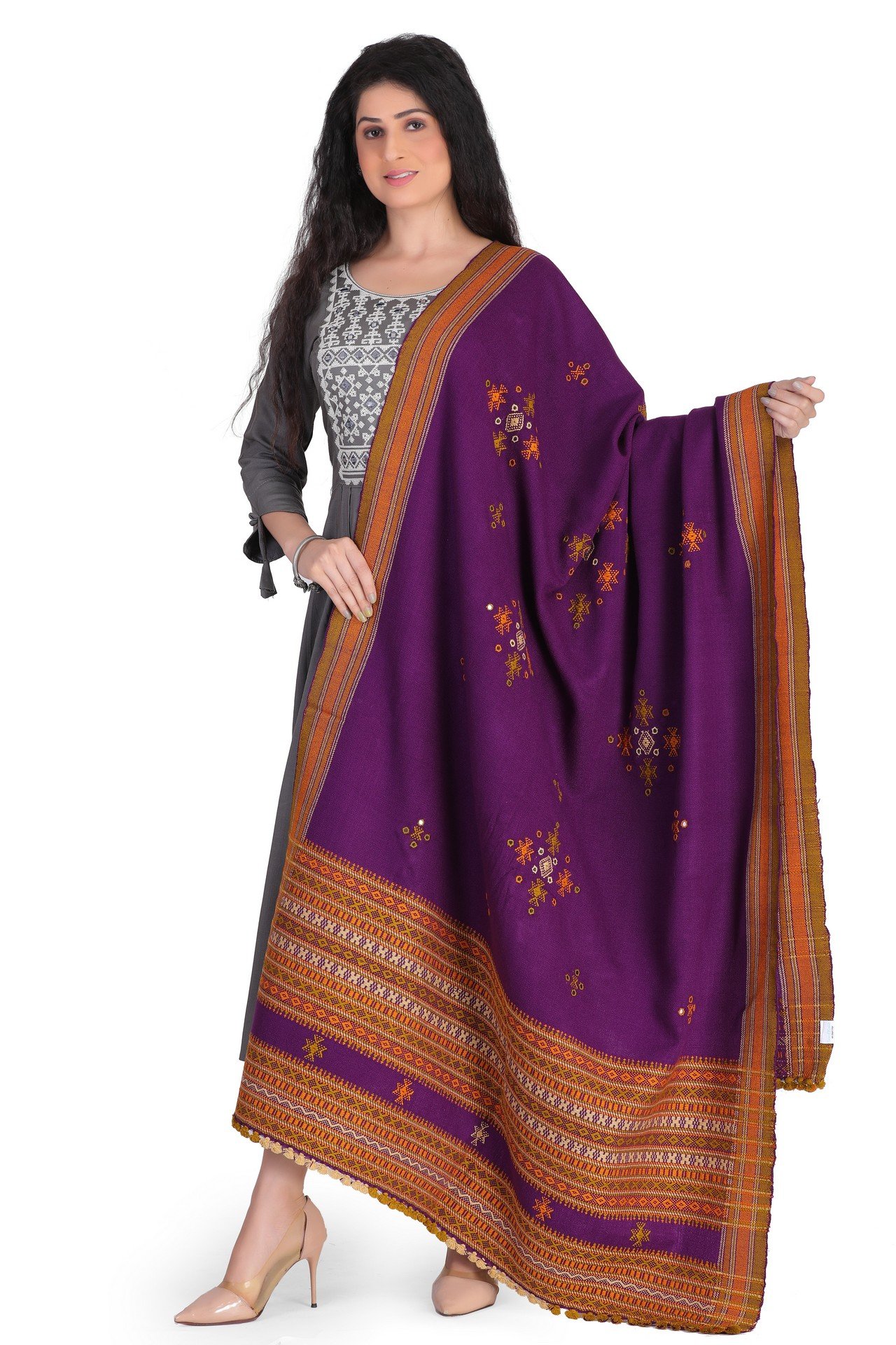 Acrylic Mirror Shawl Purple AMAS002