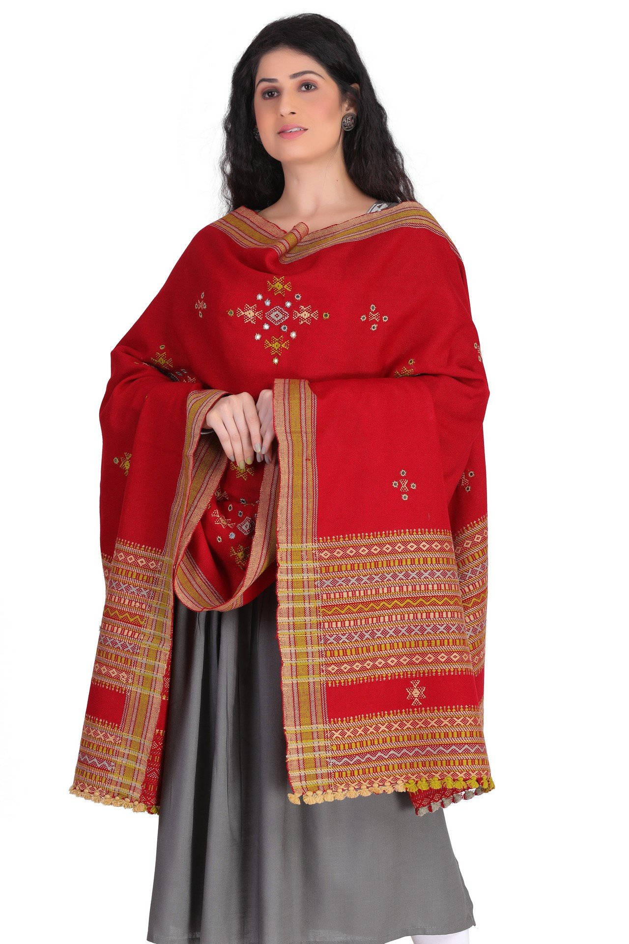 Acrylic Mirror Shawl Red AMAS006