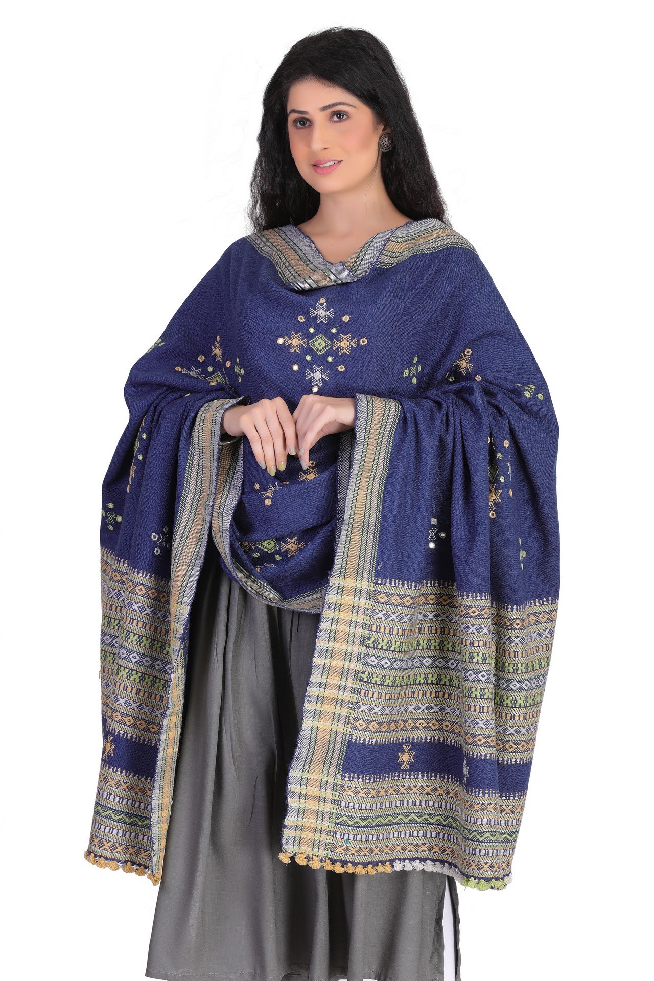 Acrylic Mirror Shawl Royal Blue AMAS001