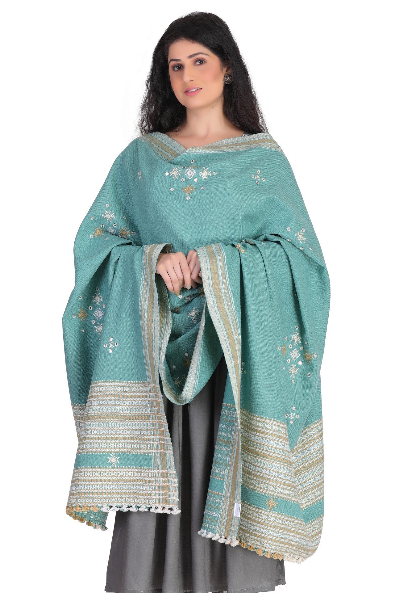 Acrylic Mirror Shawl Sea Blue AMAS005