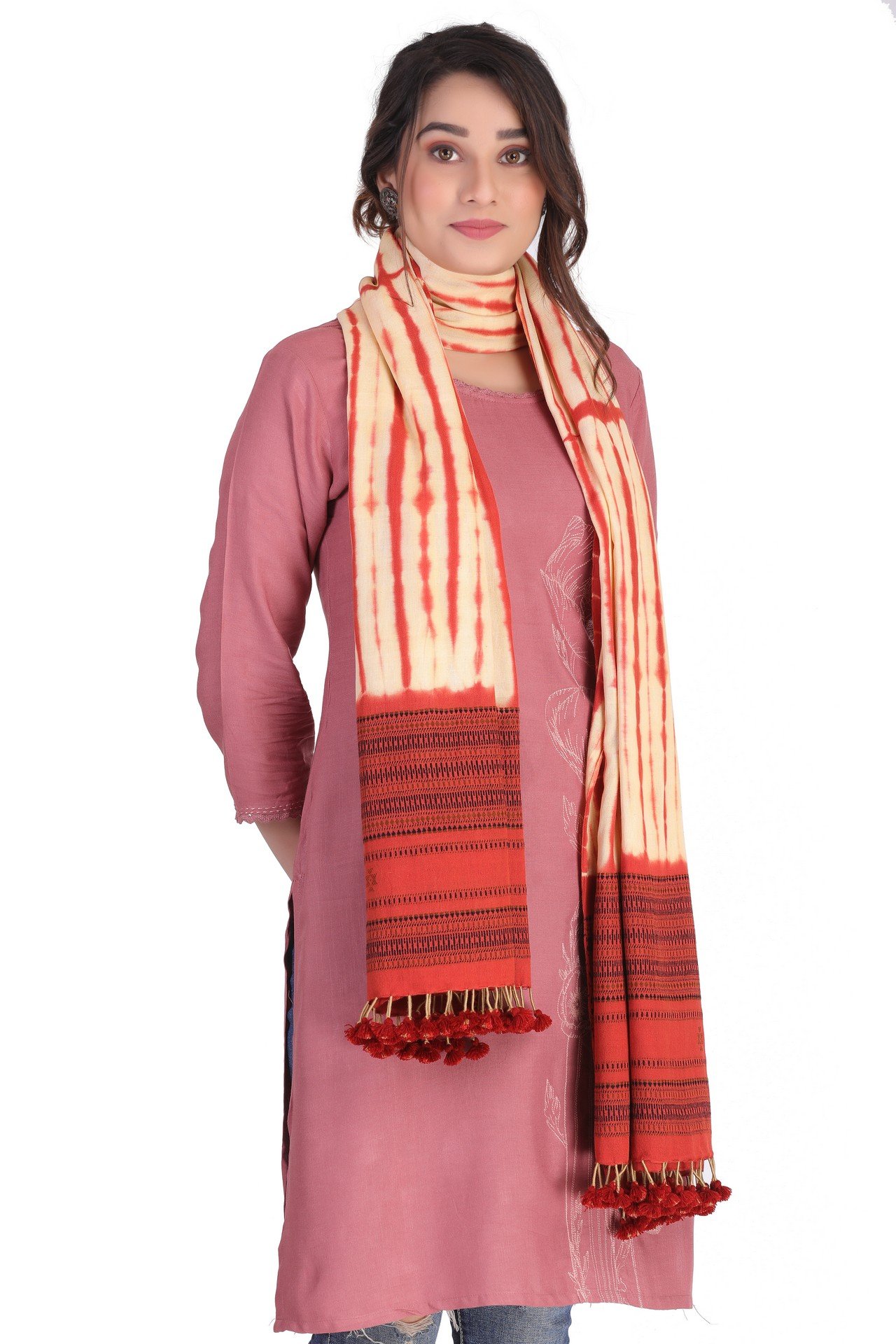 Cotton Sed Dyed Batik Shawl Red CSDBS001