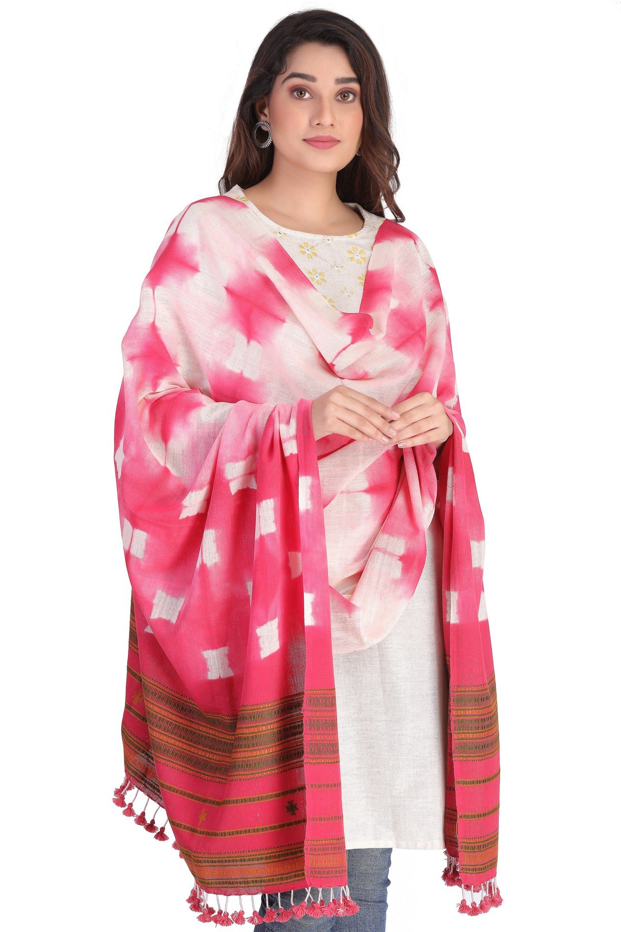 Cotton Sed Dyed Lines Shwal Rani CSDLS003____
