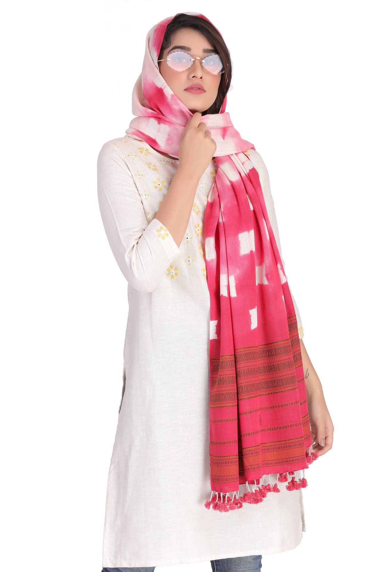 Cotton Sed Dyed Lines Shwal Rani CSDLS003_____