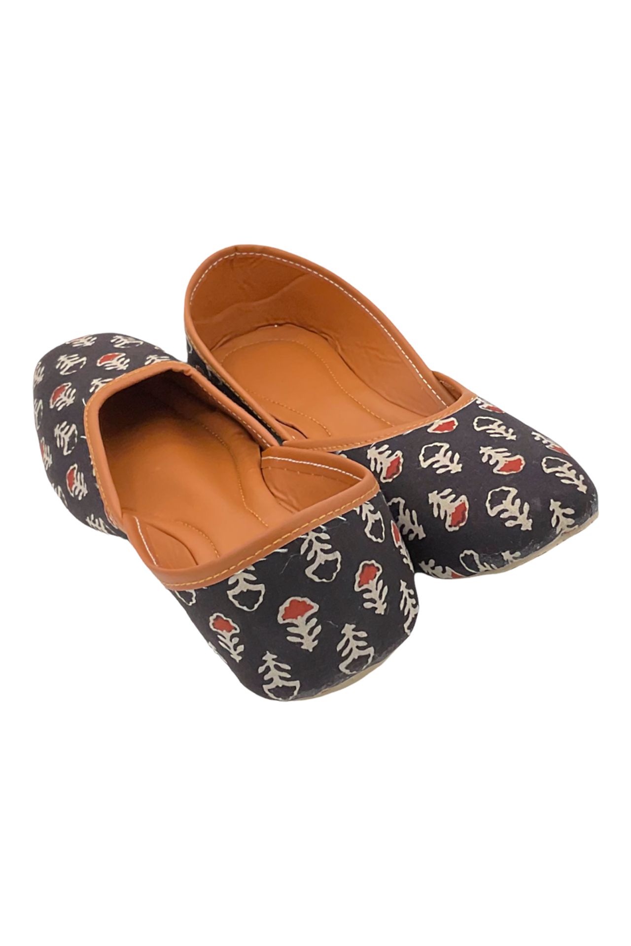 Cloth Printed Mojari Black Red CPMBR001_