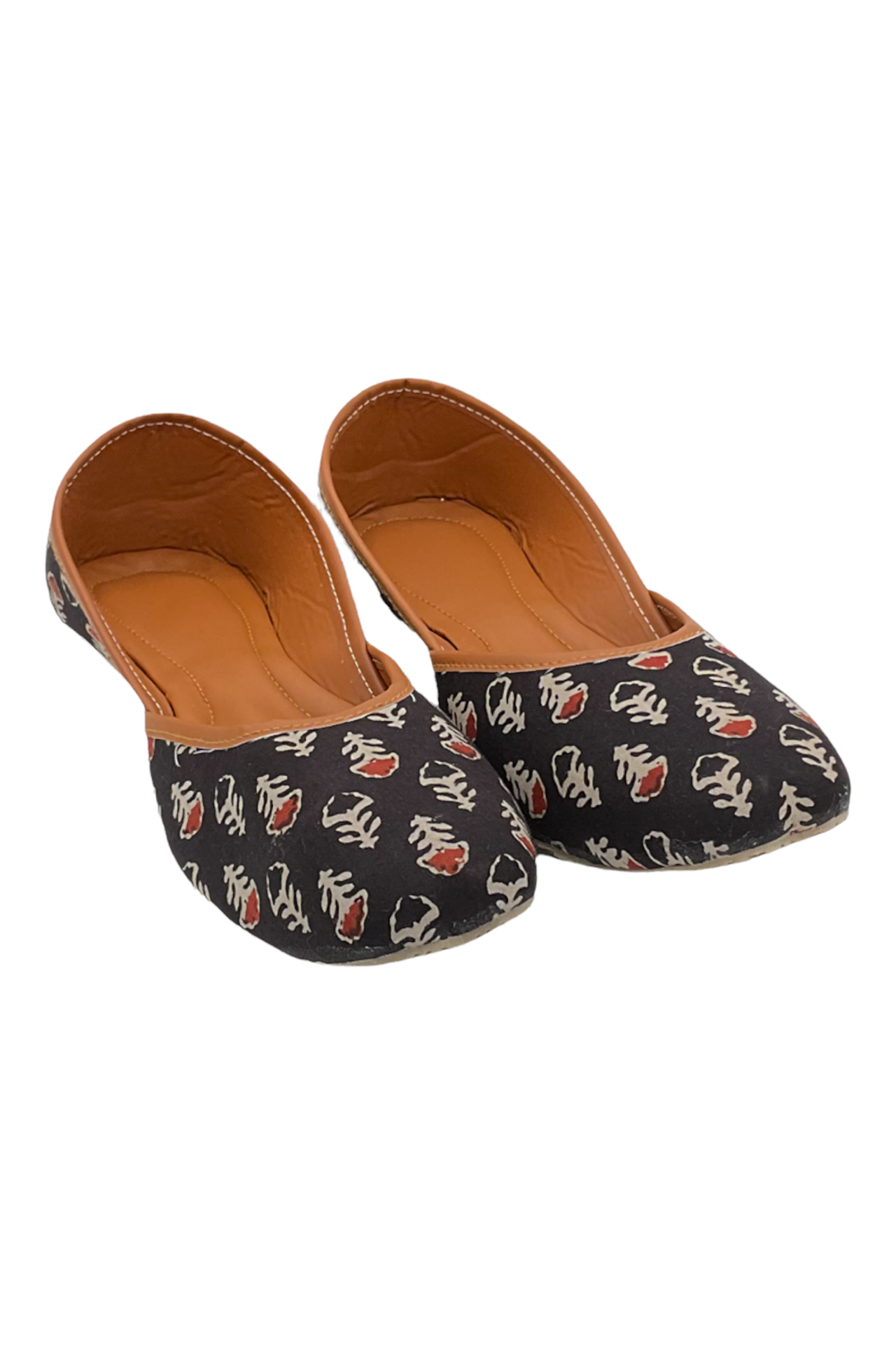 Cloth Printed Mojari Black Red CPMBR001__
