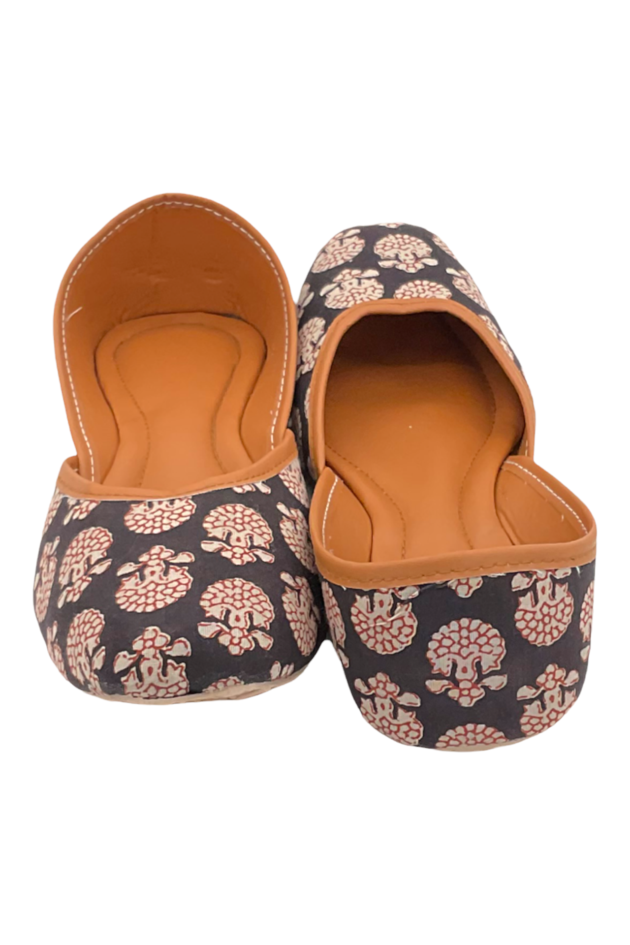 Cloth Printed Mojari Black Red Flower CPMBRF001_