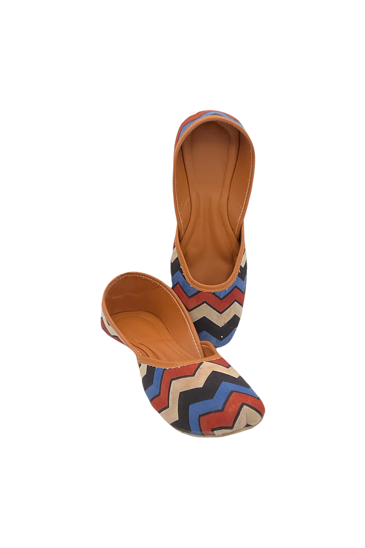 Cloth Printed Mojari Black Red White Zig Zag CPMBRWZZ001