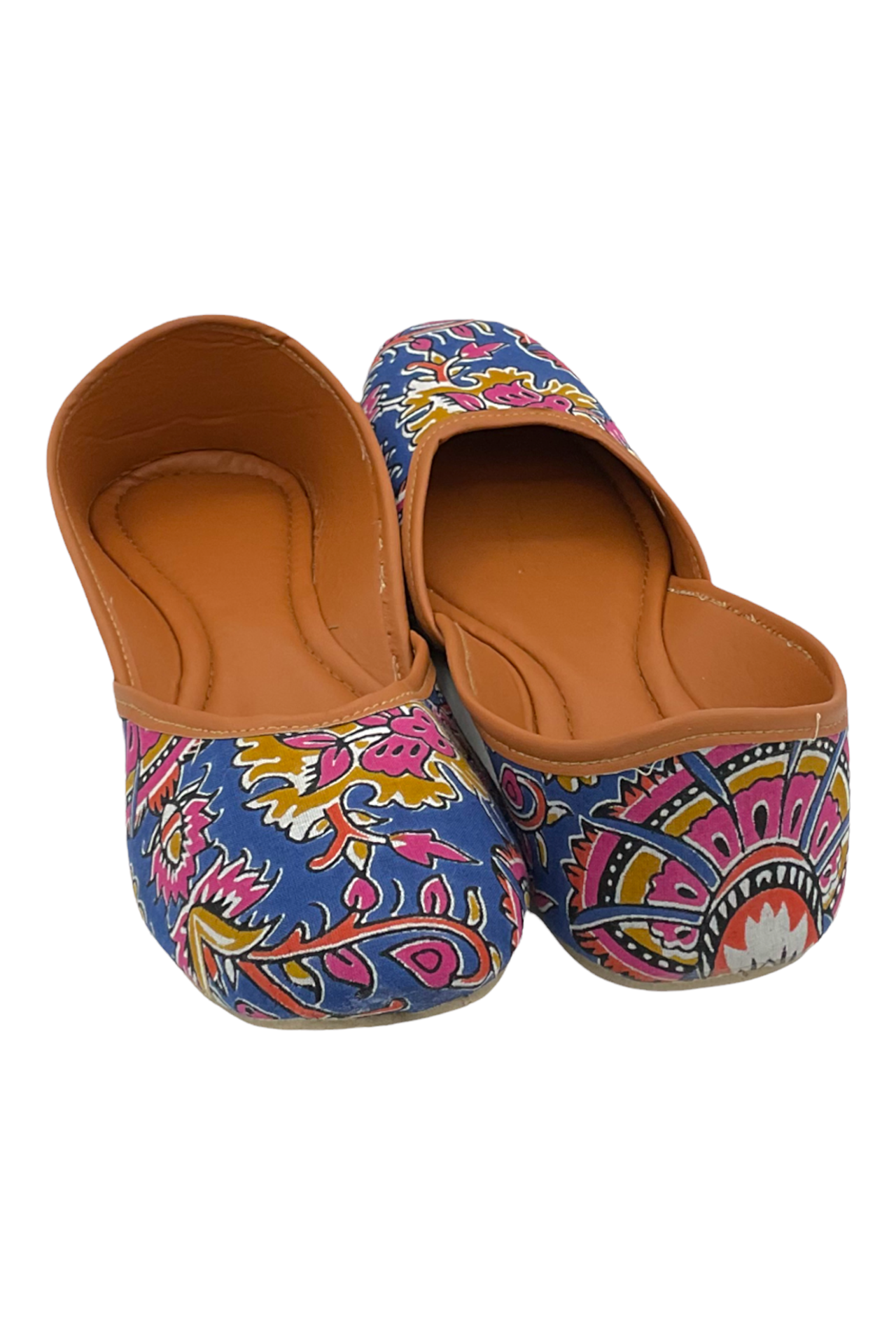 Cloth Printed Mojari Blue Rani Yellow CPMBRY001