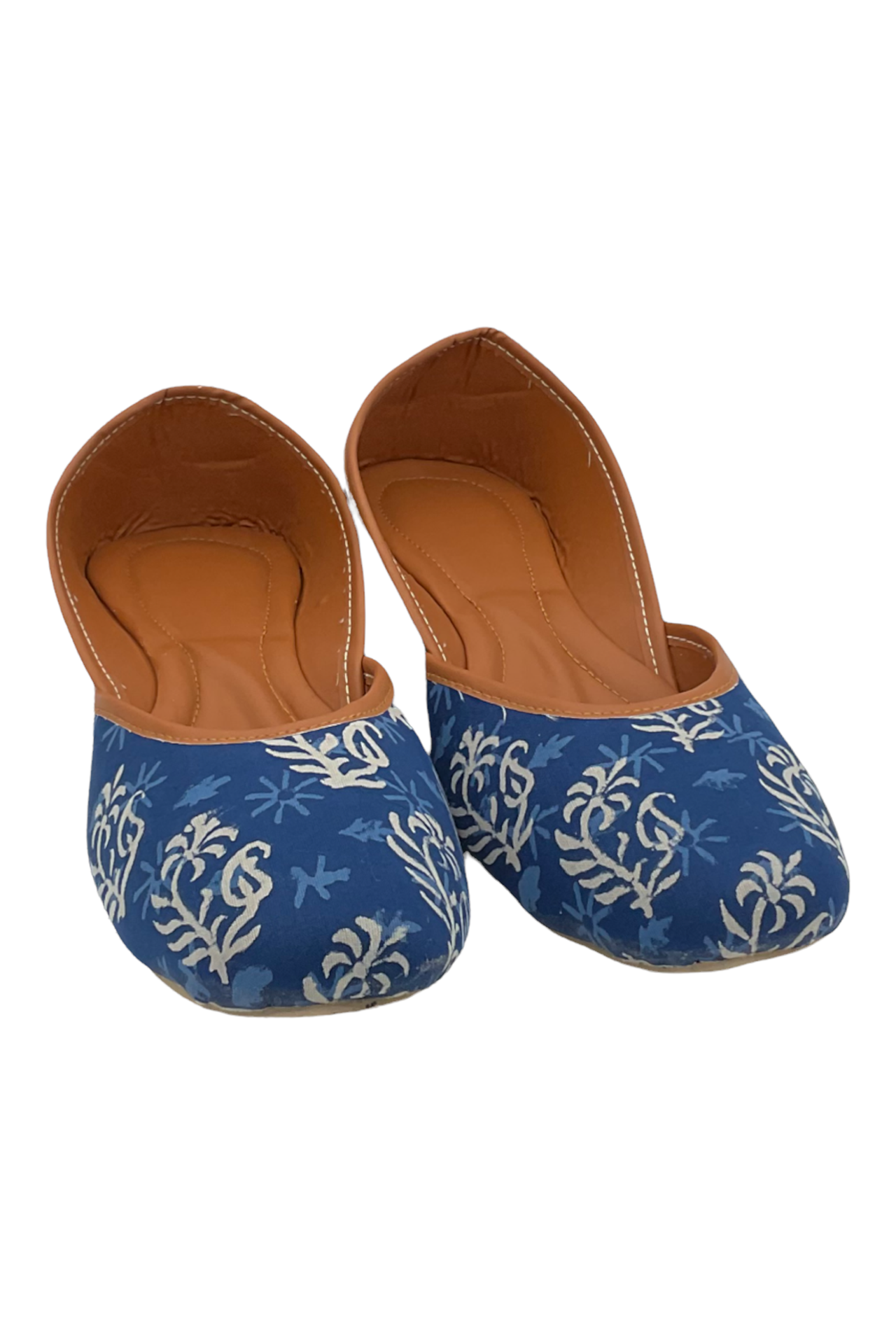 Cloth Printed Mojari Blue White CPMBW001