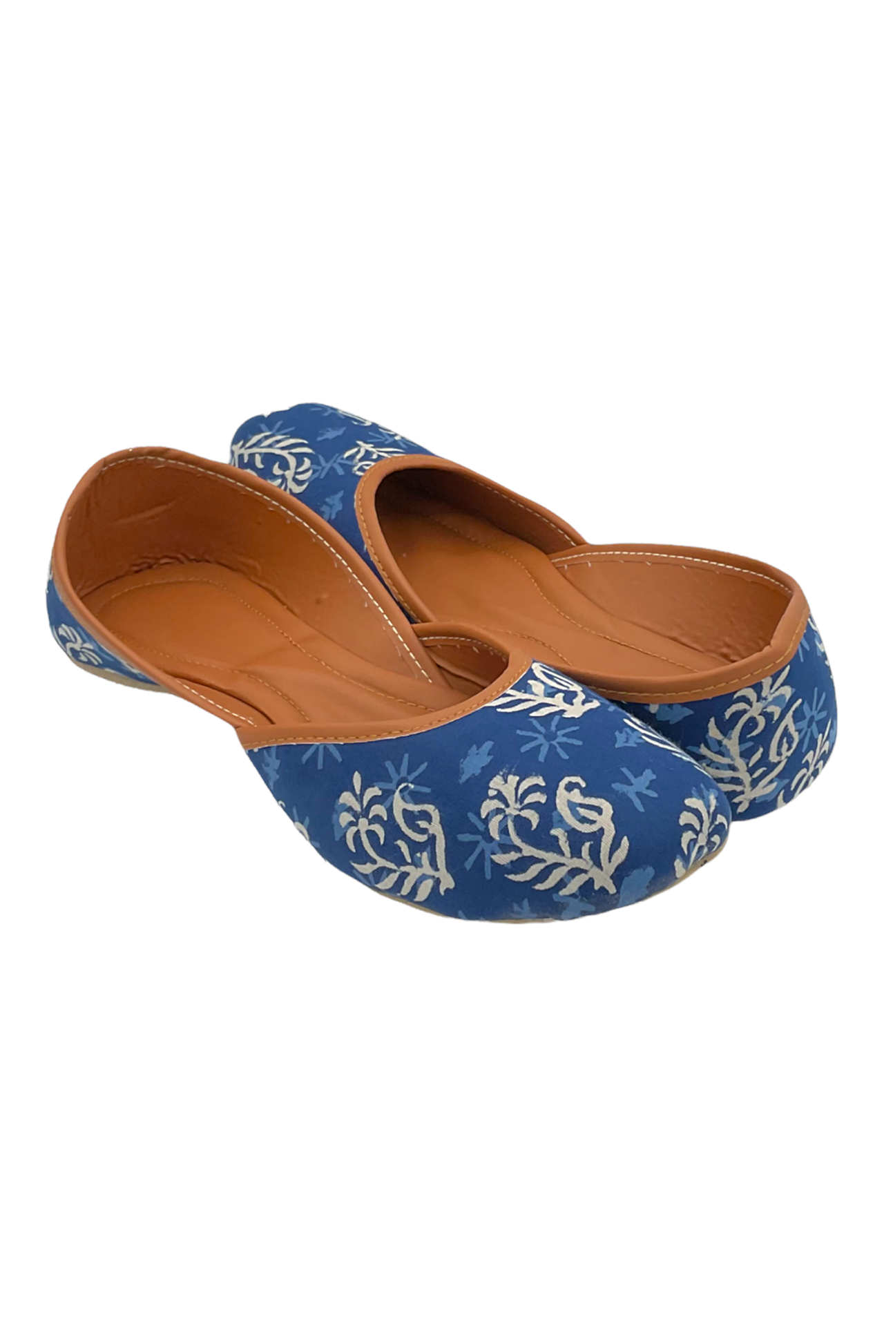 Cloth Printed Mojari Blue White CPMBW001__