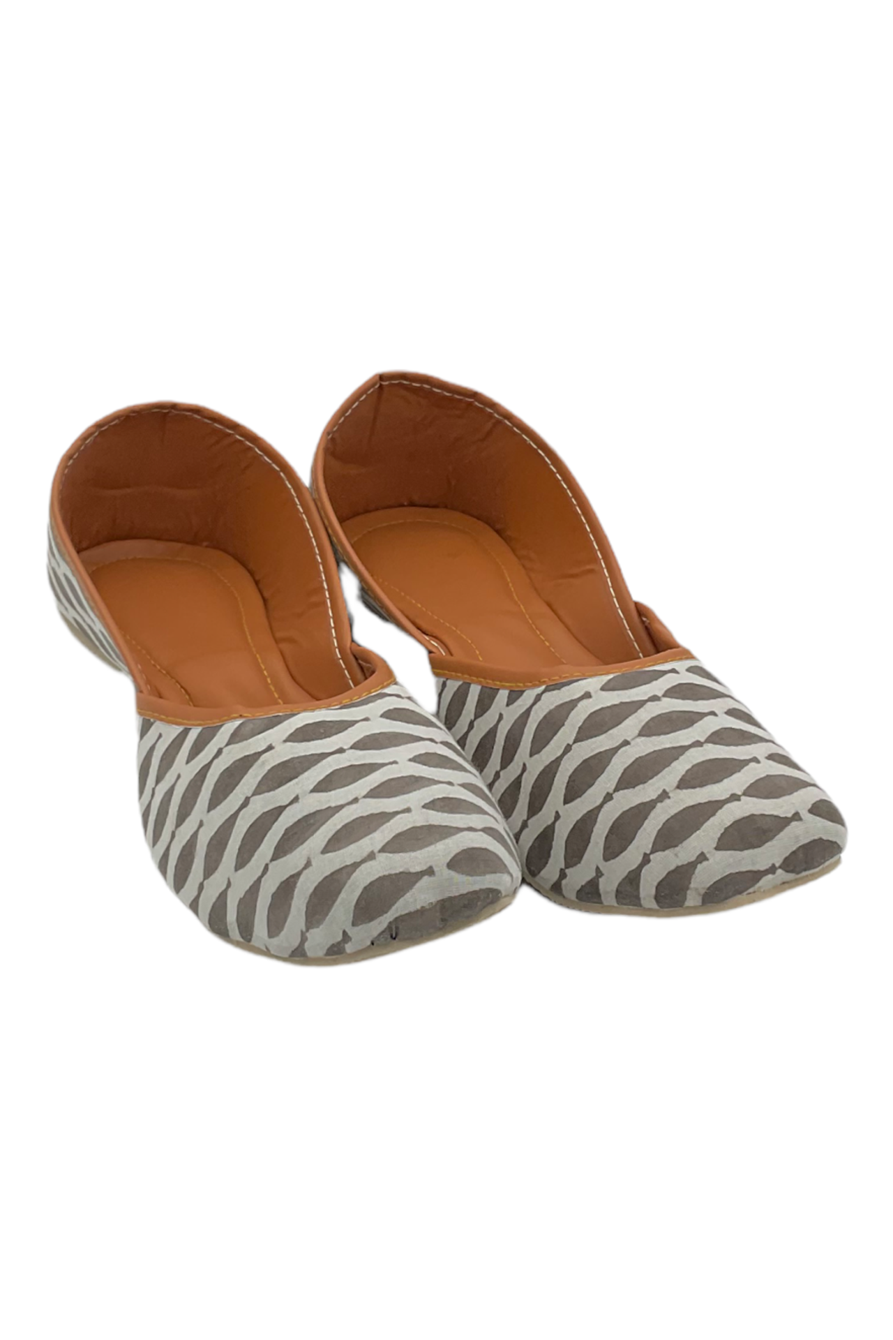 Cloth Printed Mojari Gray White CPMGW001
