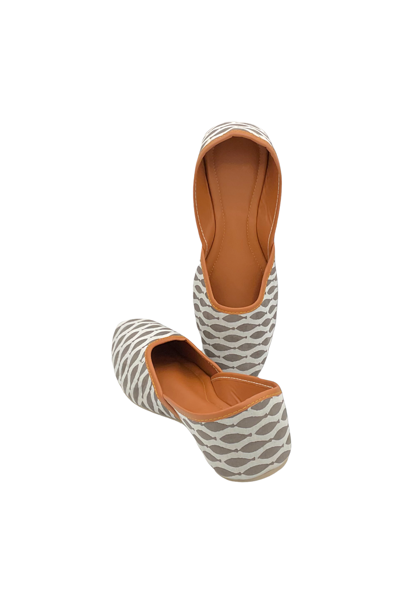 Cloth Printed Mojari Gray White CPMGW001_