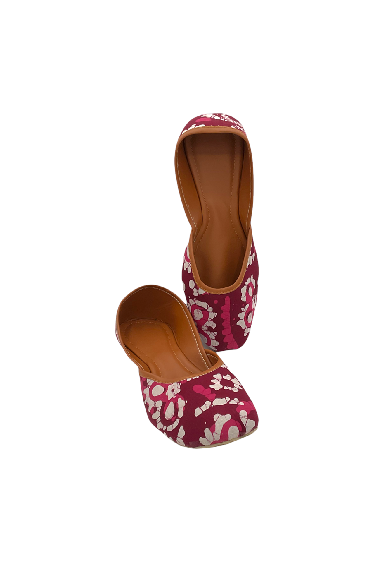 Cloth Printed Mojari Maroon White Batick CPMMWB001