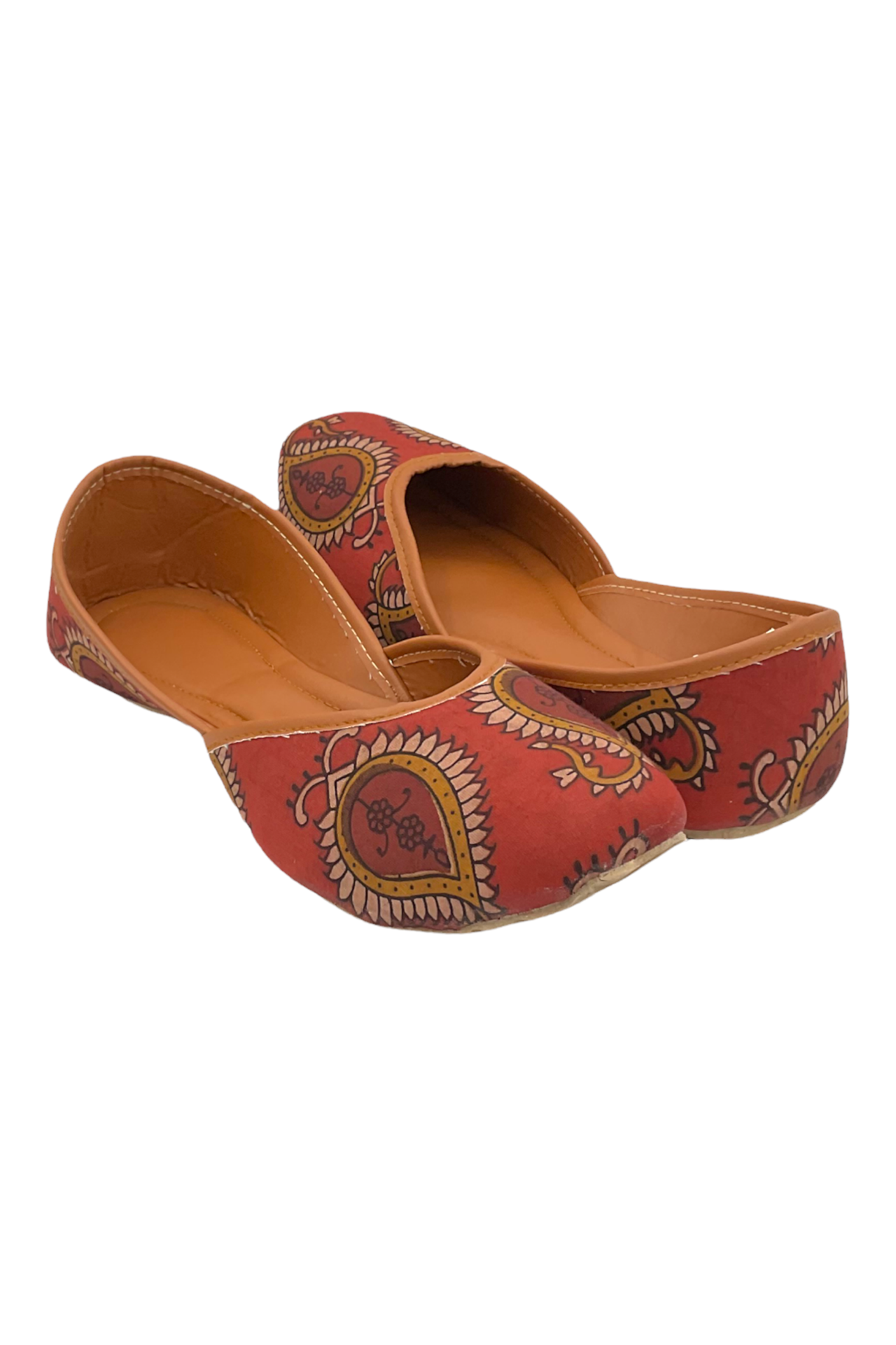 Cloth Printed Mojari Ornage White CPMOW001_