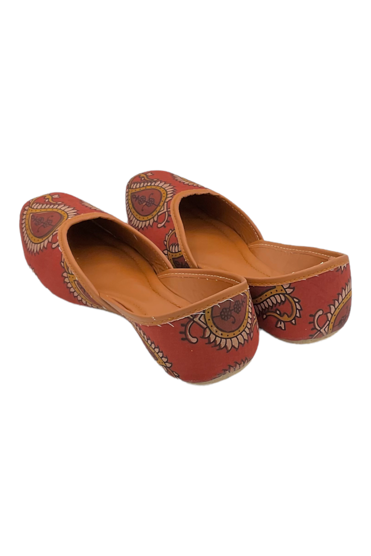 Cloth Printed Mojari Ornage White CPMOW001__