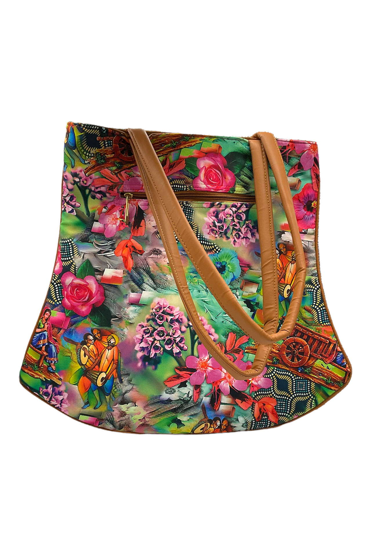 Collage Leather Bag Human Flower Print CLB002_