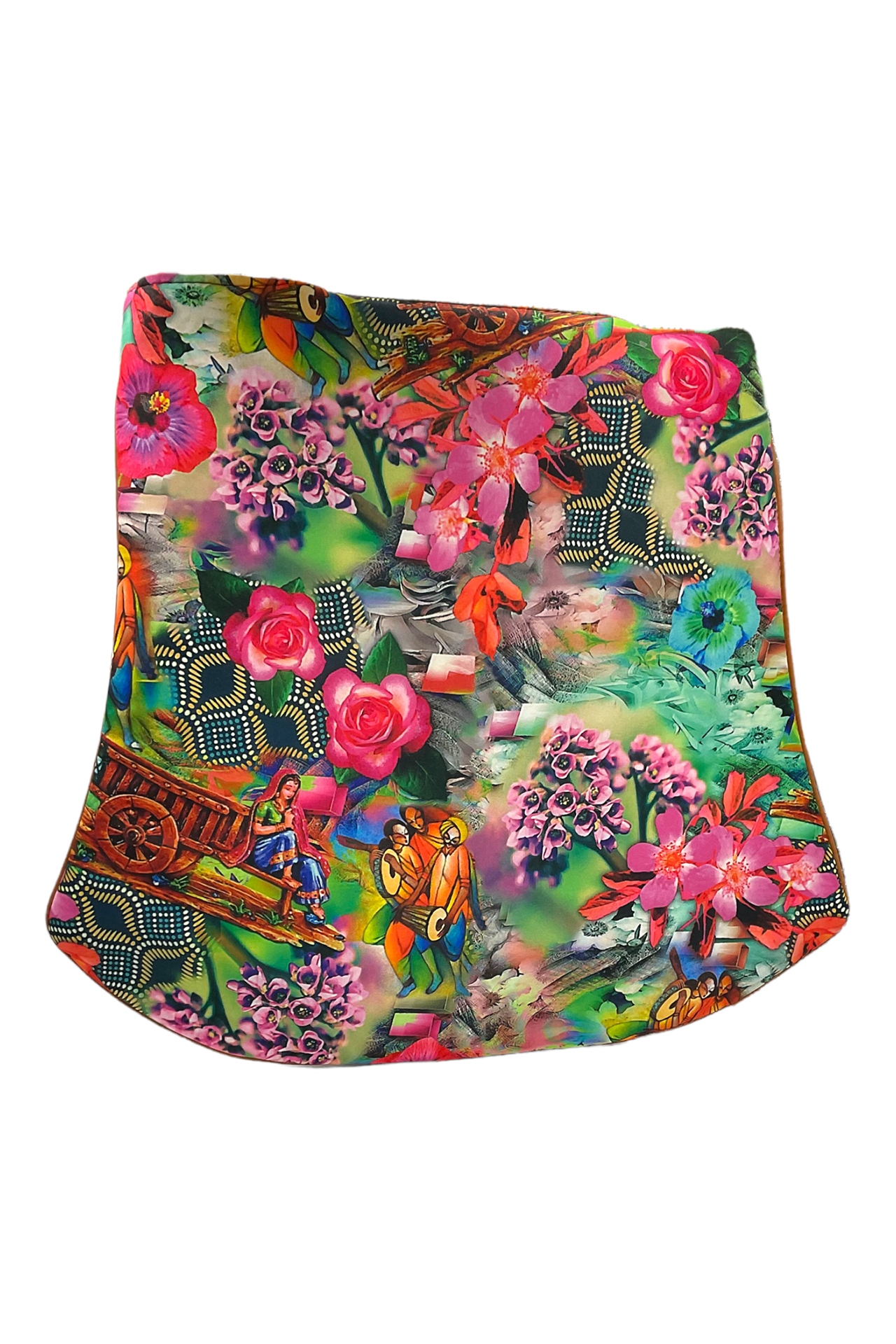 Collage Leather Bag Human Flower Print CLB002__