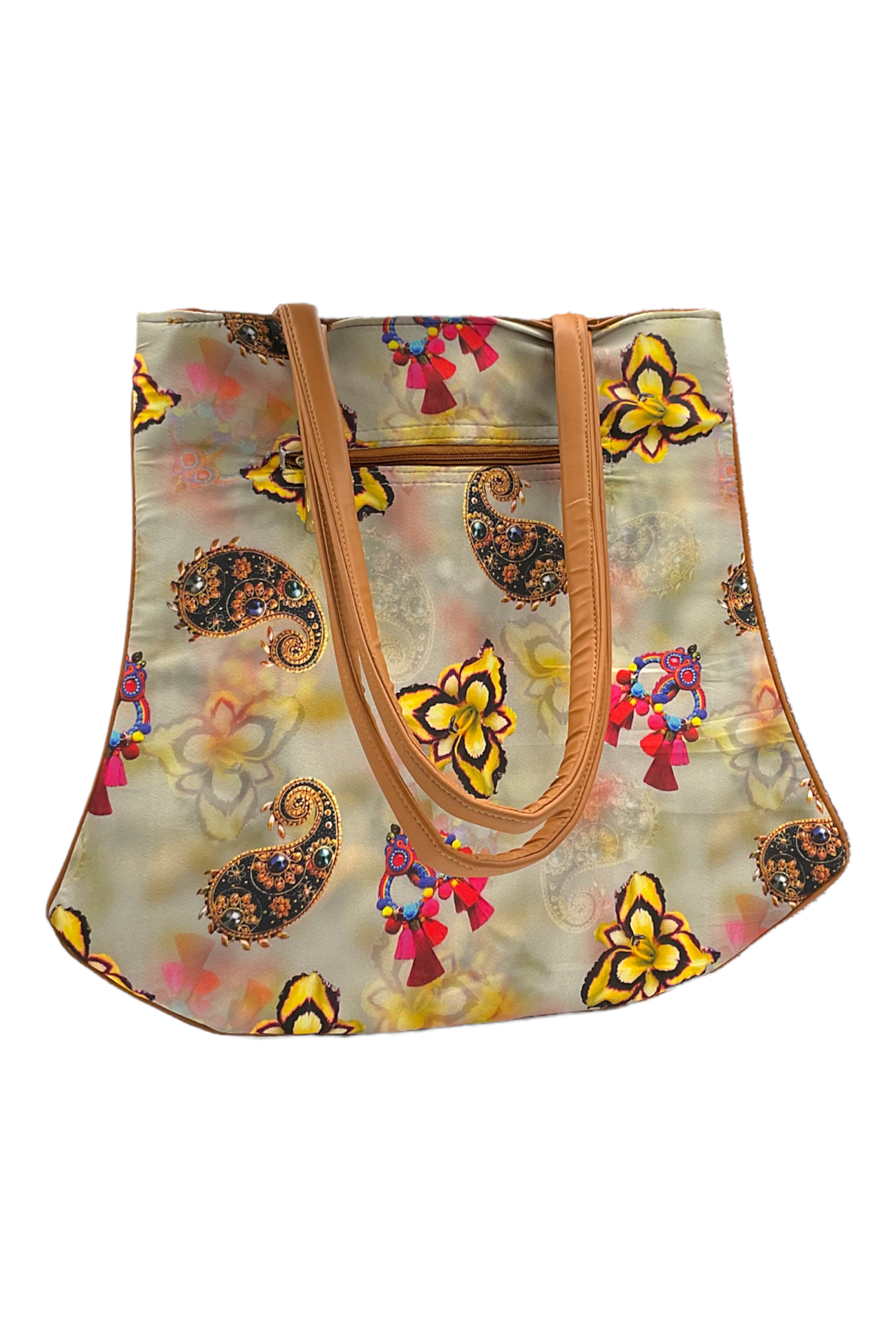 Collage Leather Bag Yellow Flower Print CLB003_