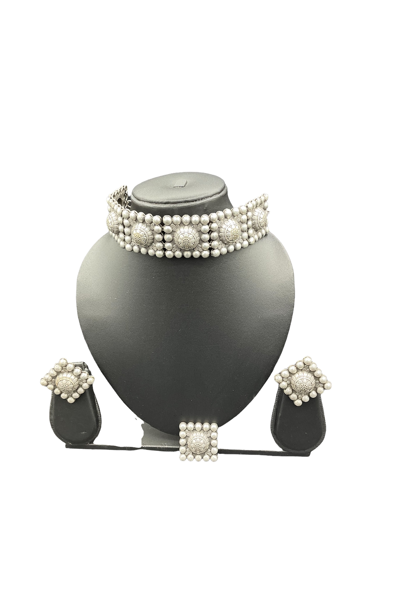Choker Set Squre Beads With Earing Ring SRSR75