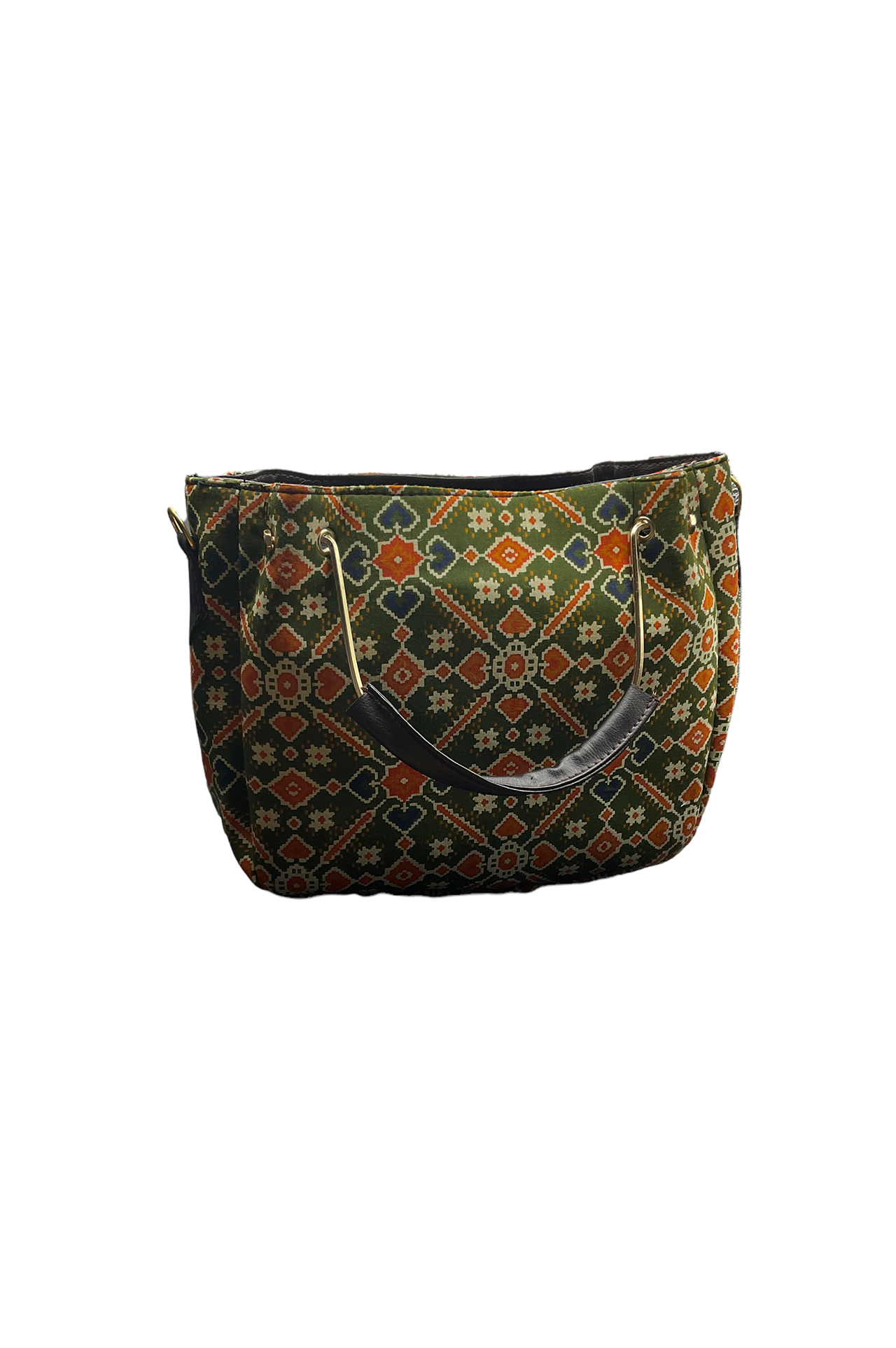 Cloth Handbad With 2pieces Green Wtih Potal Print CHW2P001_