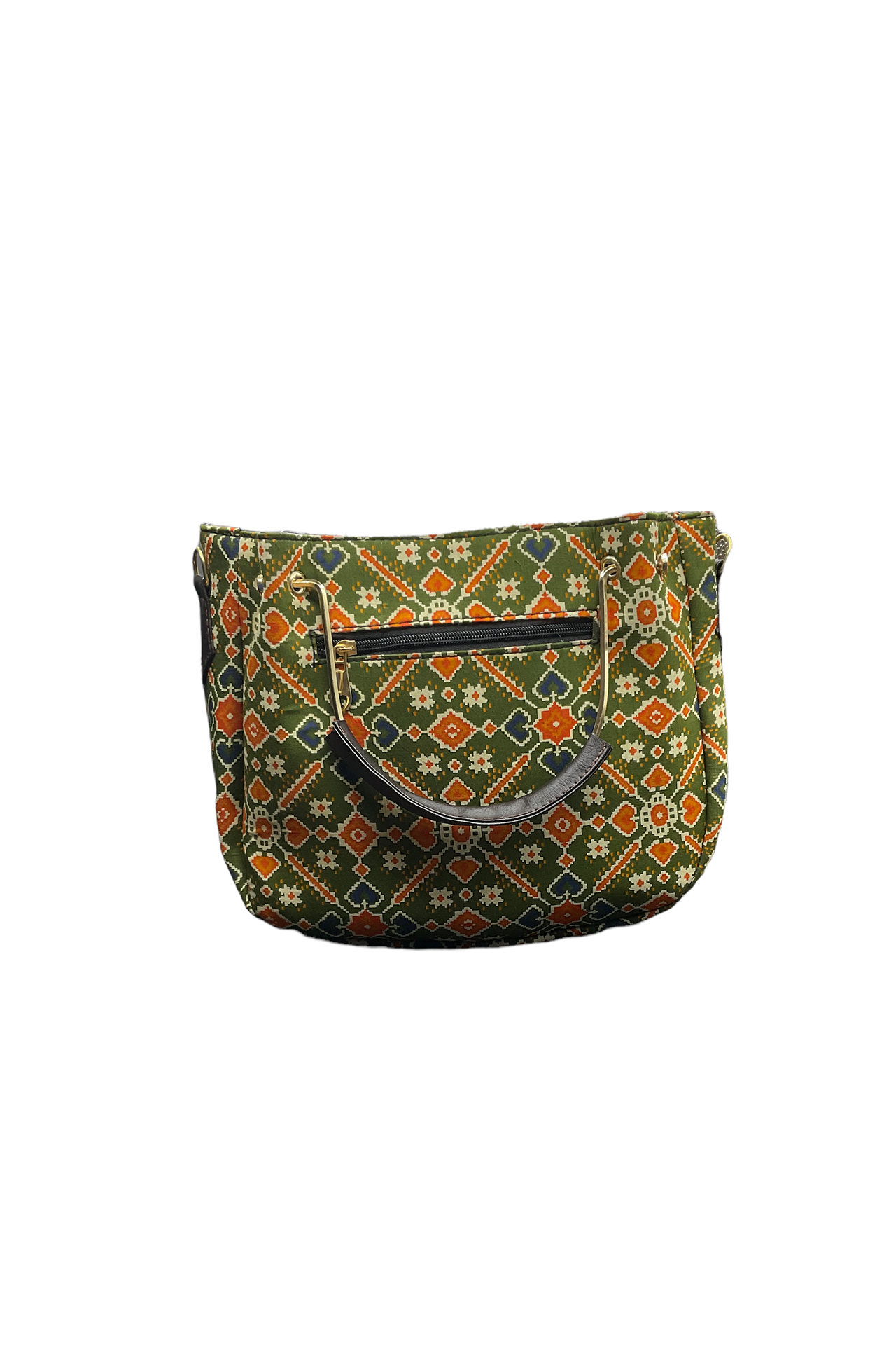 Cloth Handbad With 2pieces Green Wtih Potal Print CHW2P001__