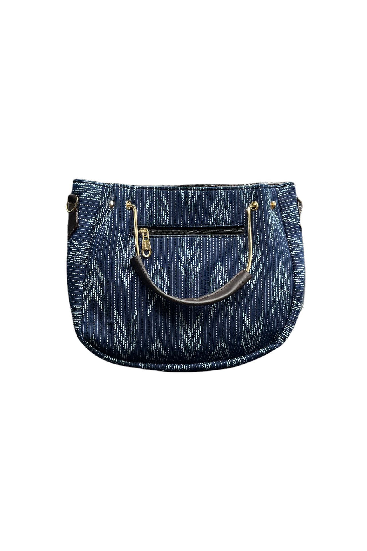 Cloth Handbad With 2pieces Royal Blue Wtih Sky Blue Print CHW2P002__