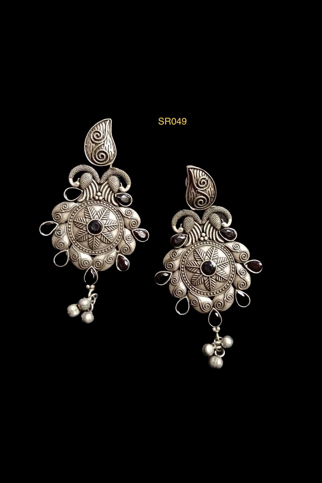 Dangler Earring Black Stone SR049B
