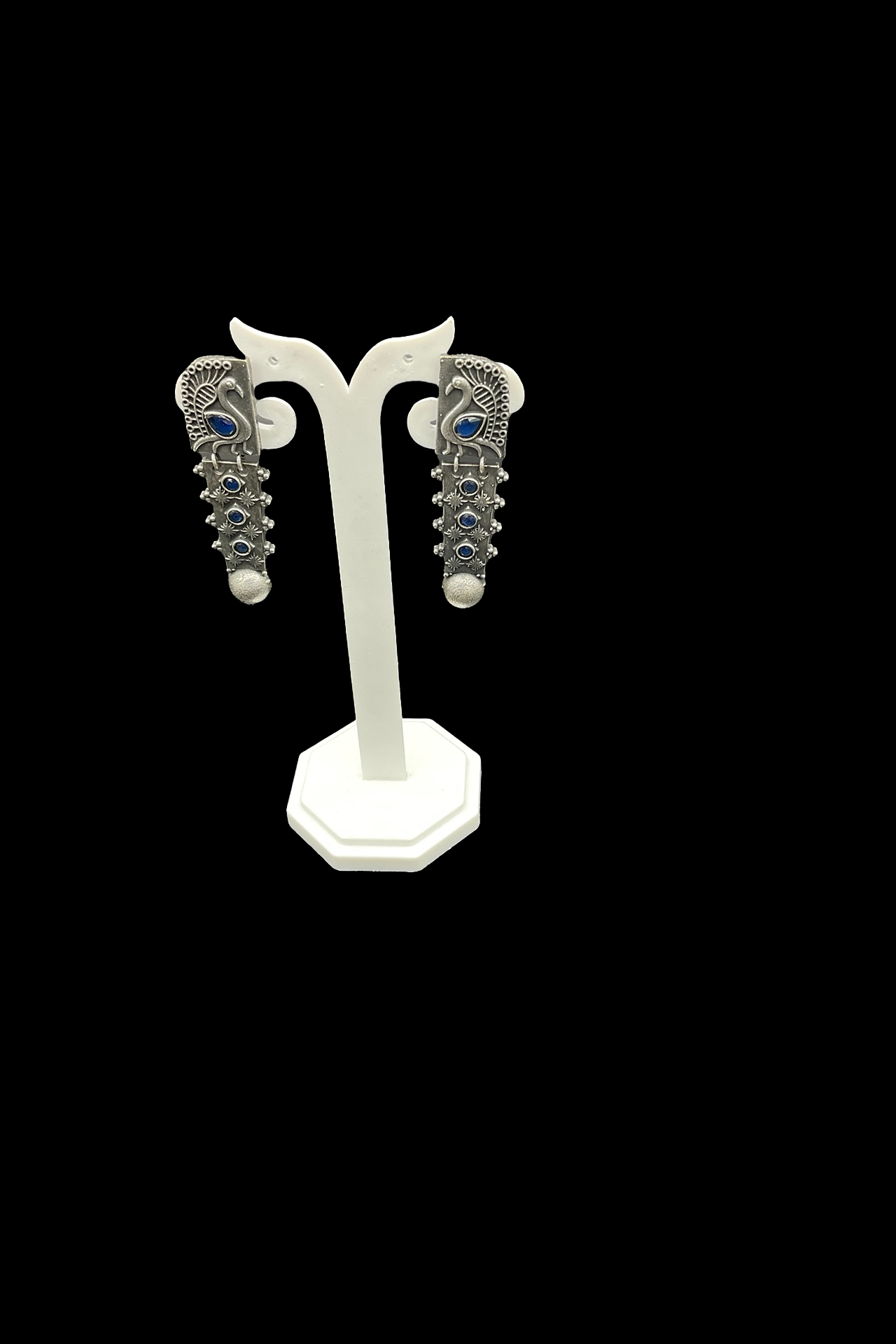 Dangler Earring Peacock Blue SR035BL