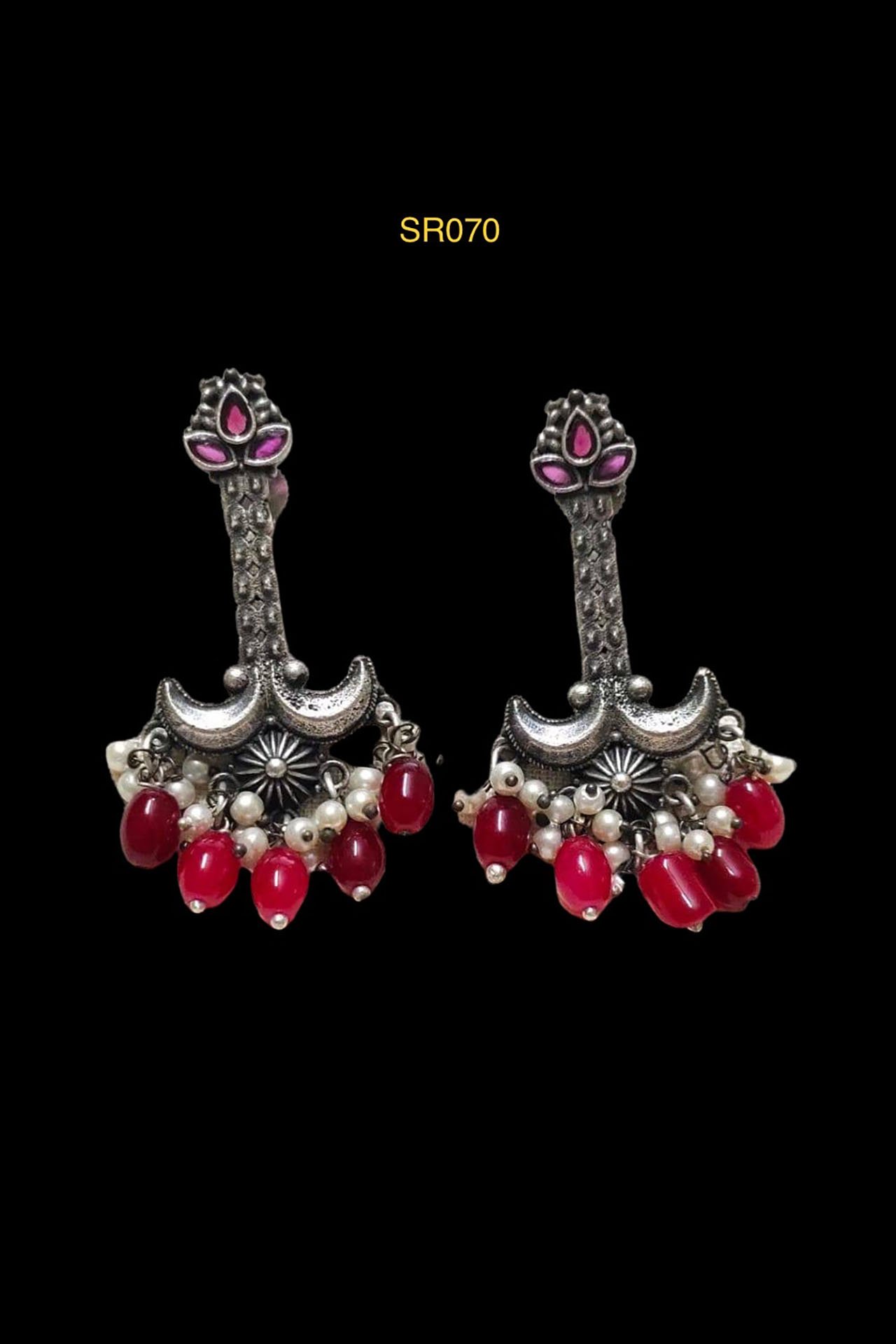 Dangler Earring Red Stone SR070R
