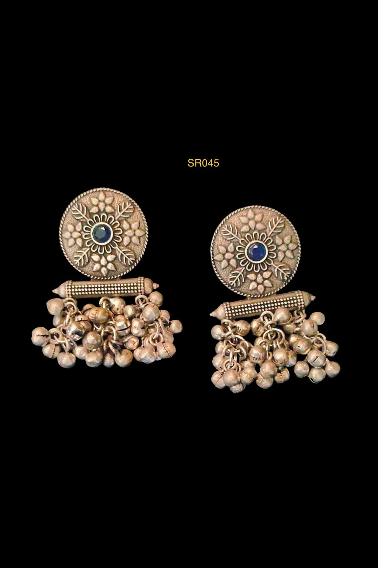Dangler Earring Round Blue SR045BL