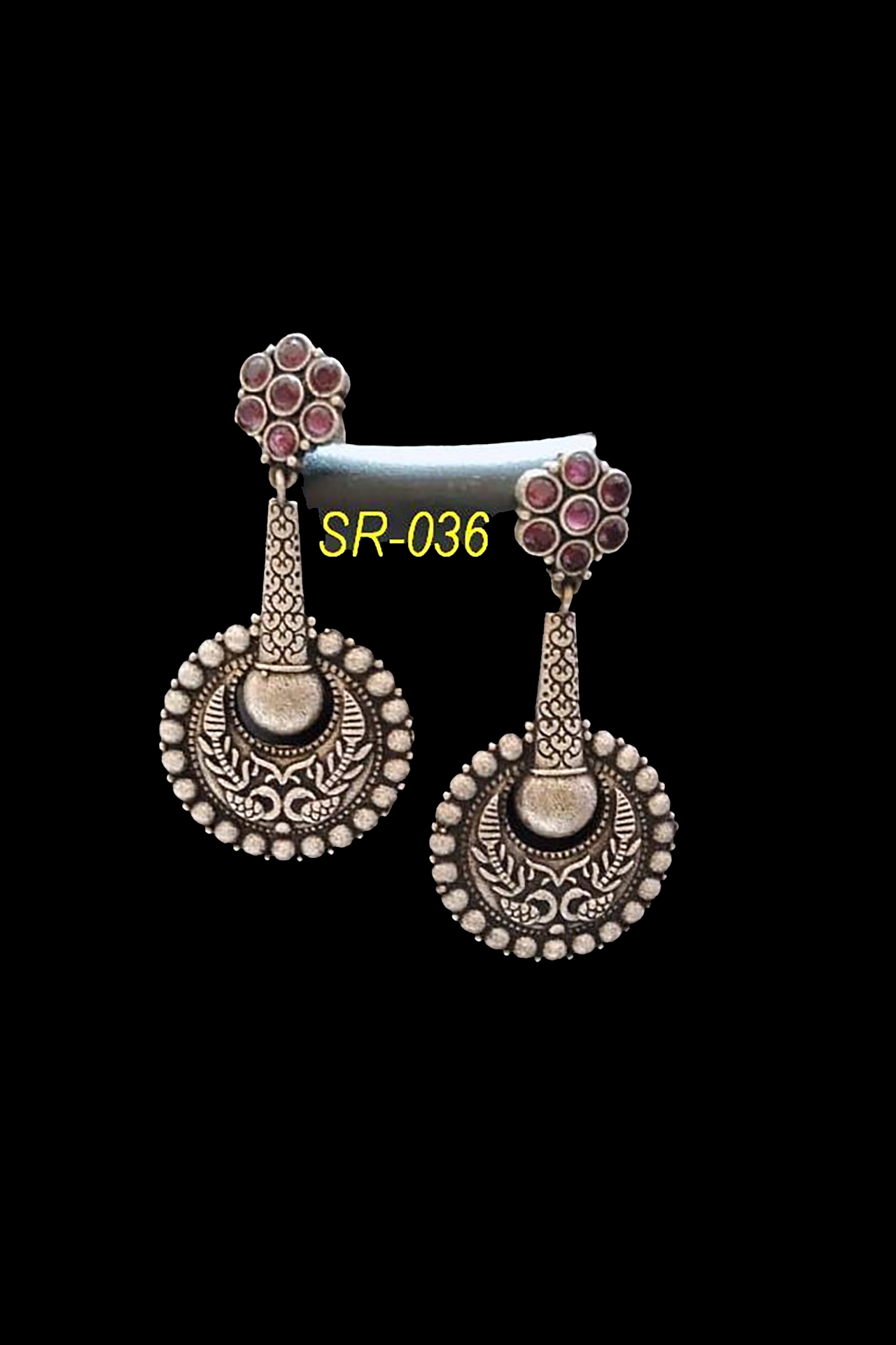 Dangler Earring Round Shape With Stone Rani SR036R