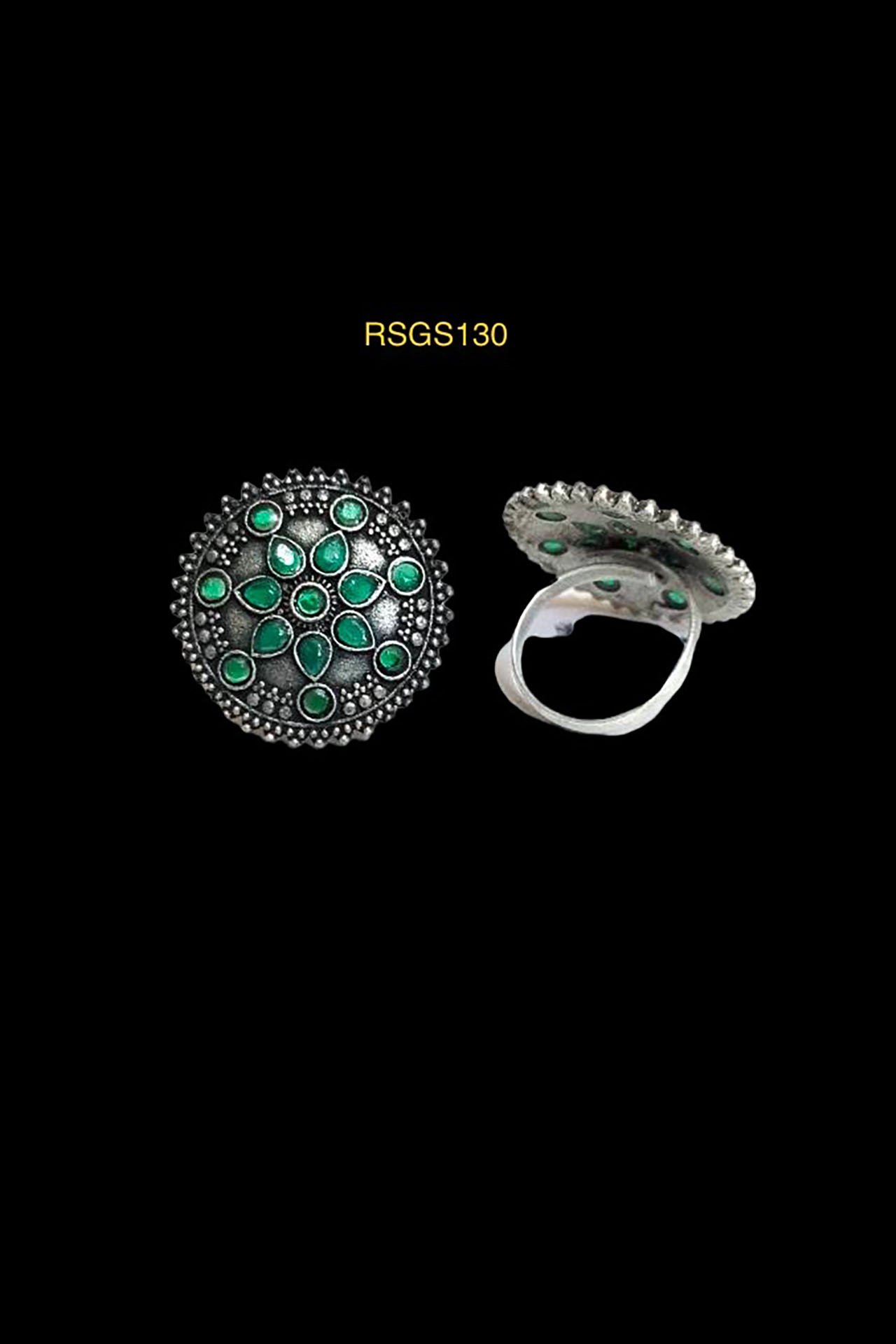 Green Colour Stone Ring RSGS130