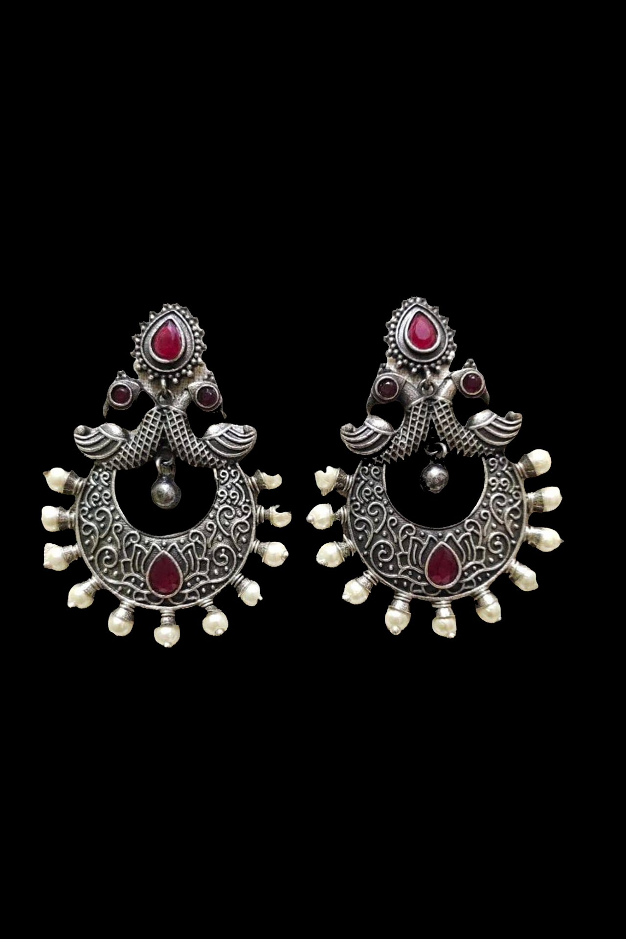 Peacock Earring With Pearl Work Rani SR70R