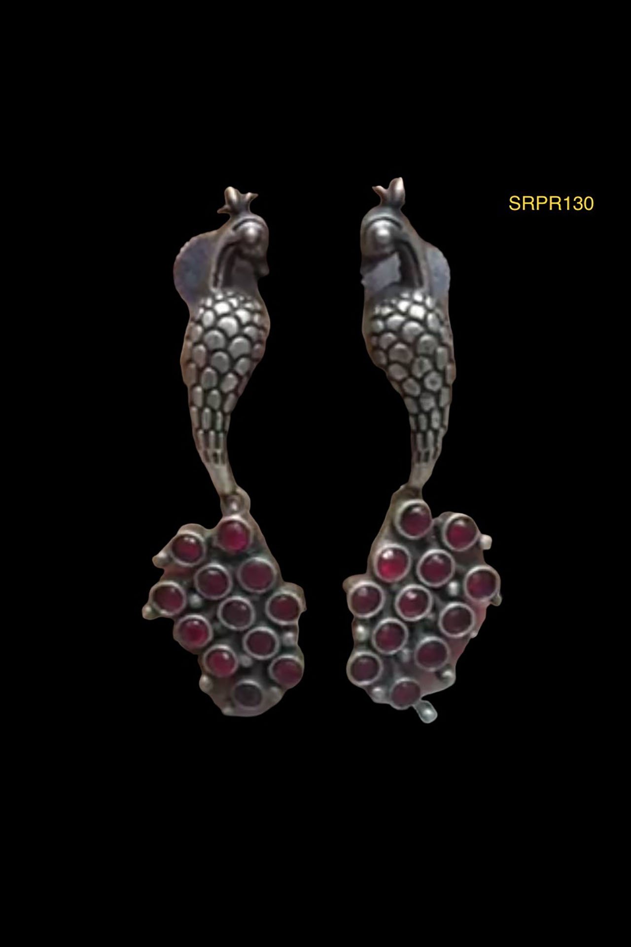 Peacock Jumakhi with Red Stone SRPR130