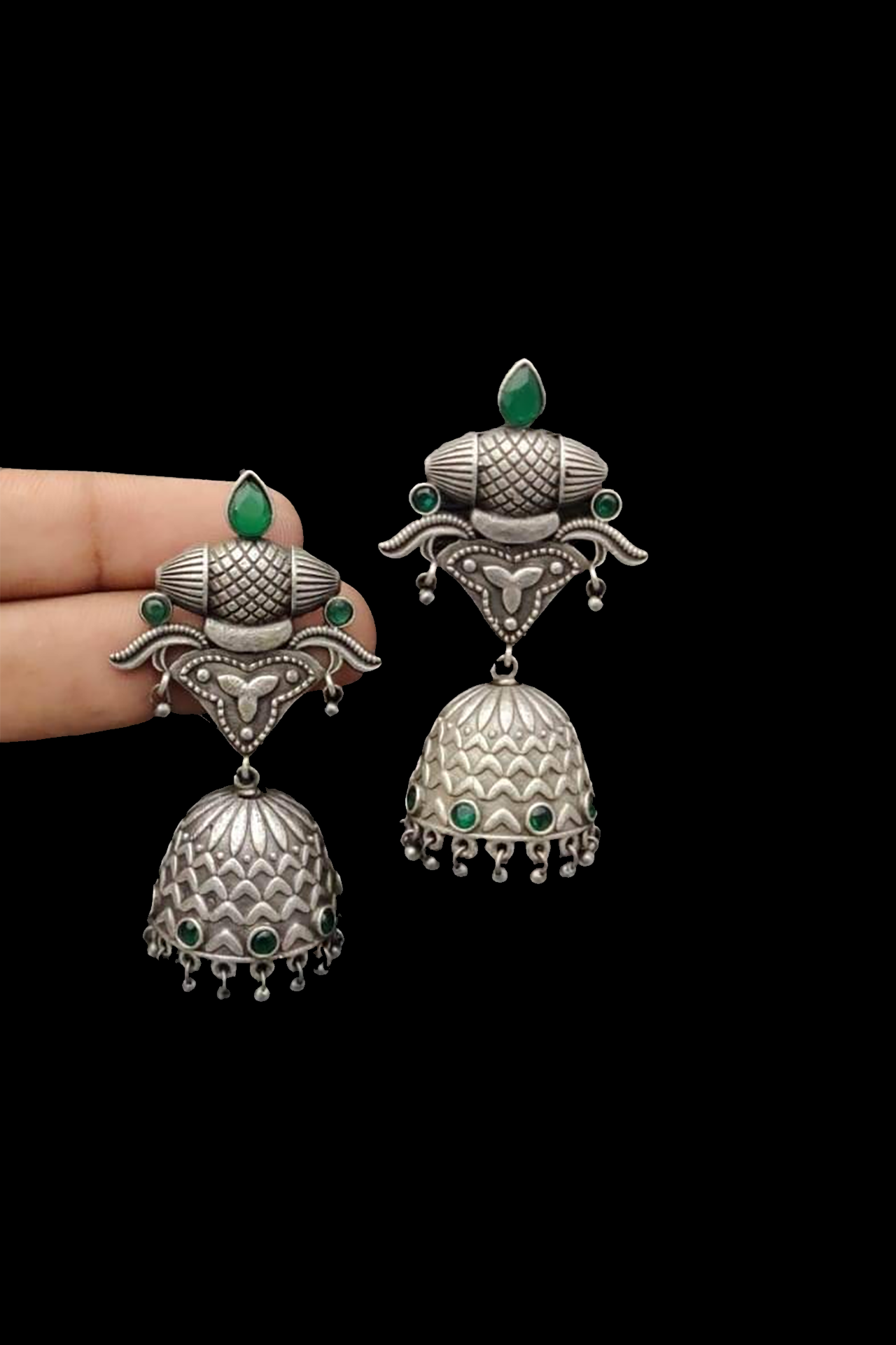 Round Jumkha Earring GreenSR074G
